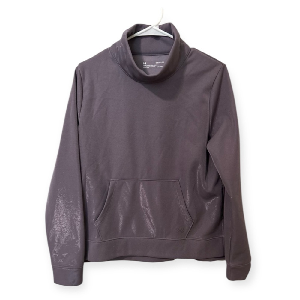 Under Armour ColdGear Purple Mock Neck Pullover Shimmer Finish Size S